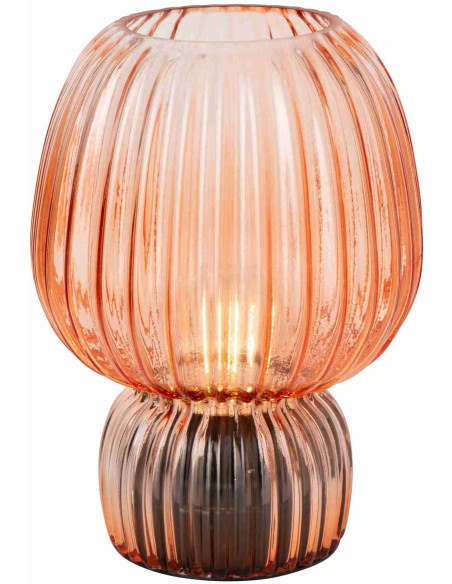 Lampe à poser sans fil en verre strié orange 21,5 cm Lusik J-Line - 3