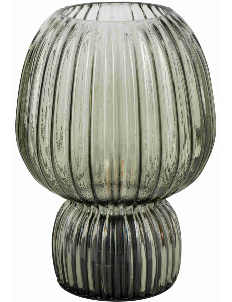 Lampe à poser sans fil en verre strié vert olive 21,5 cm Lusik J-Line - 1