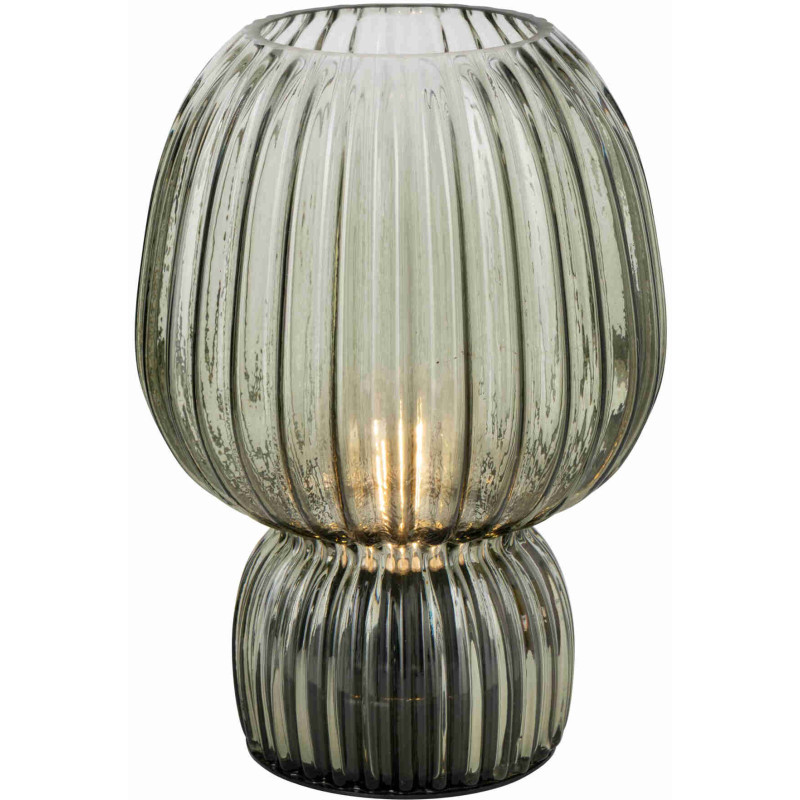 Lampe à poser sans fil en verre strié vert olive 21,5 cm Lusik J-Line - 3