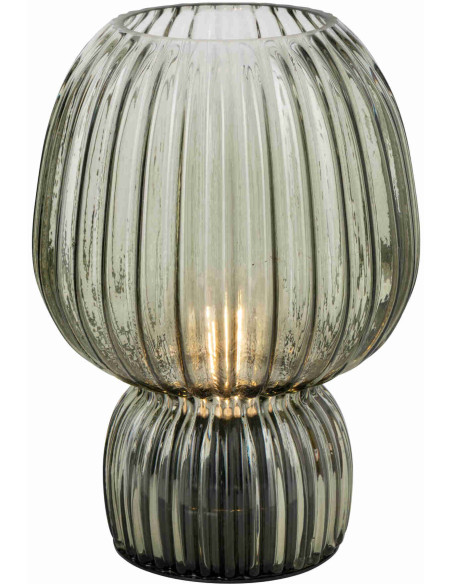 Lampe à poser sans fil en verre strié vert olive 21,5 cm Lusik J-Line - 3