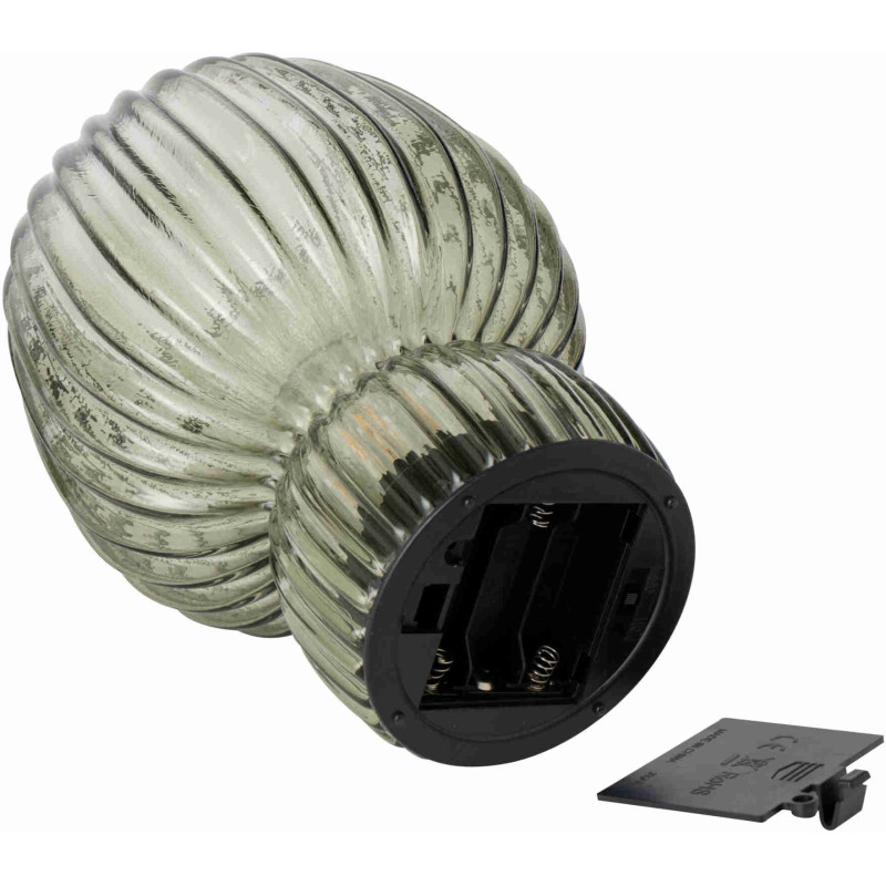 Lampe à poser sans fil en verre strié vert olive 21,5 cm Lusik J-Line - 4