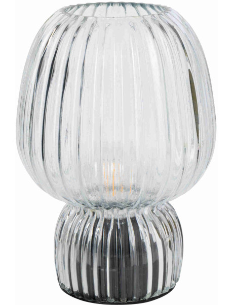 Lampe à poser sans fil en verre strié transparent Lusik J-Line - 1