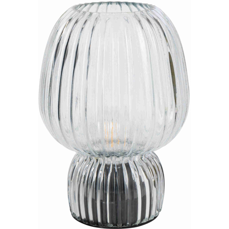 Lampe à poser sans fil en verre strié transparent Lusik J-Line - 1