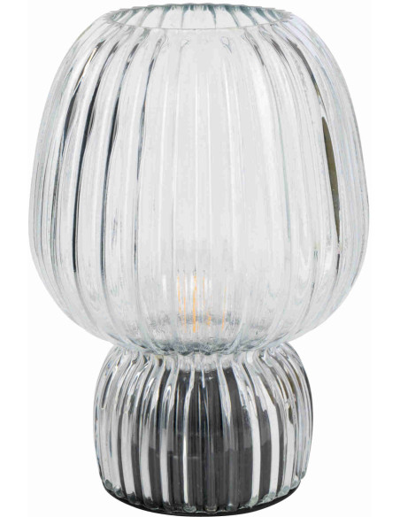 Lampe à poser sans fil en verre strié transparent Lusik J-Line - 1