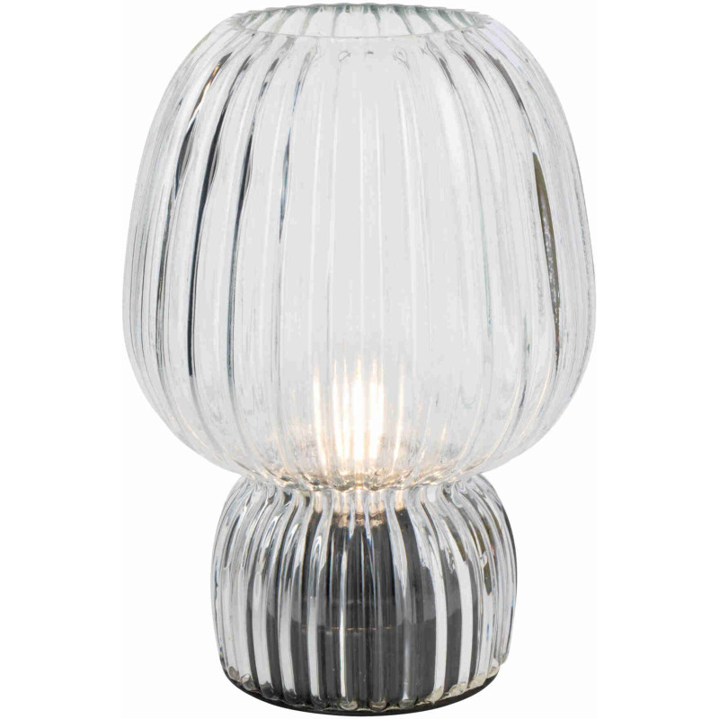 Lampe à poser sans fil en verre strié transparent Lusik J-Line - 2