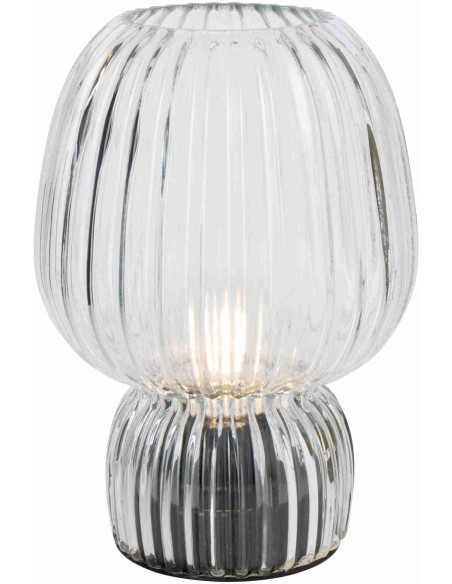 Lampe à poser sans fil en verre strié transparent Lusik J-Line - 2