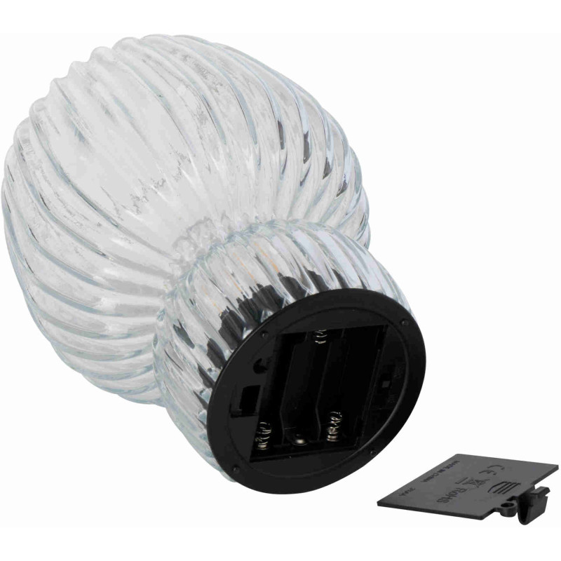 Lampe à poser sans fil en verre strié transparent Lusik J-Line - 3