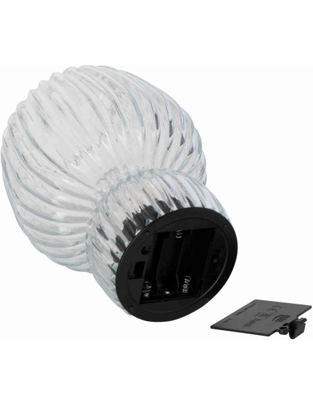 Lampe à poser sans fil en verre strié transparent Lusik J-Line - 3