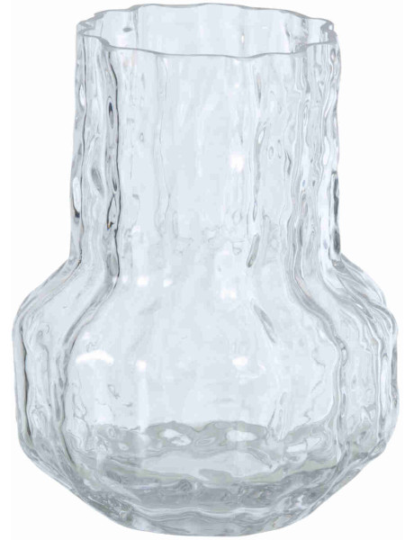 Vase en verre ondulé transparent 18,5 cm Zeium J-Line - 1