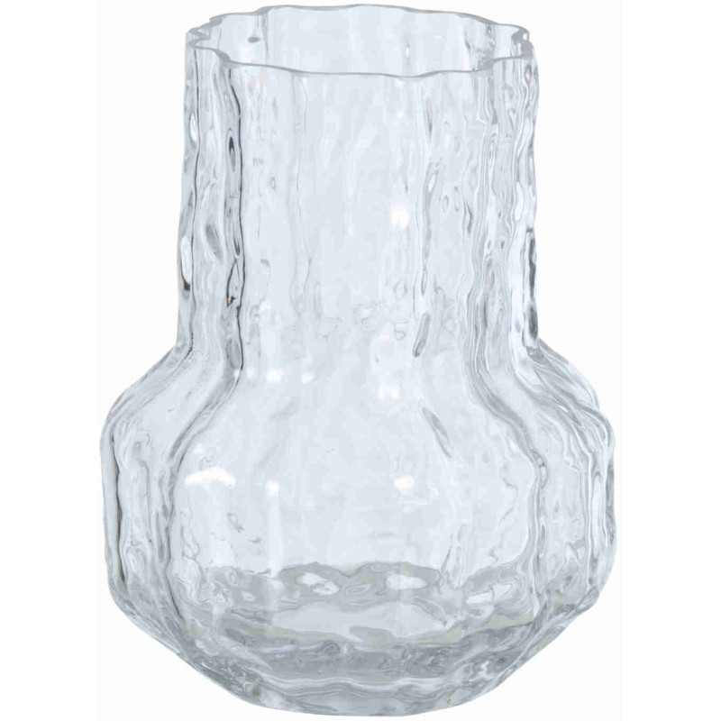 Vase en verre ondulé transparent 18,5 cm Zeium J-Line - 1