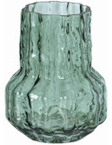 Vase en verre martelé vert sauge 18,5 cm Zeium