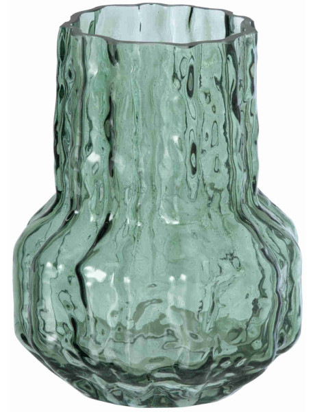 Vase en verre martelé vert sauge 18,5 cm Zeium J-Line - 1
