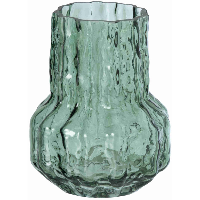 Vase en verre martelé vert sauge 18,5 cm Zeium J-Line - 1