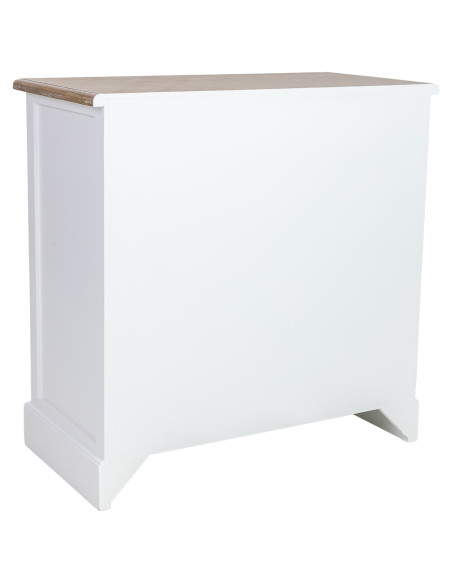 Commode 5 tiroirs blanc et bois patiné 80x40x80,5 cm Votin  - 4