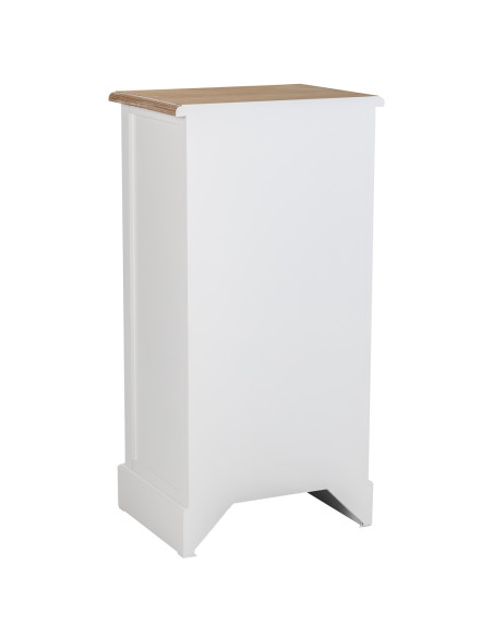 Chiffonnier 5 tiroirs blanc plateau bois 45x35x90 cm Votin  - 4