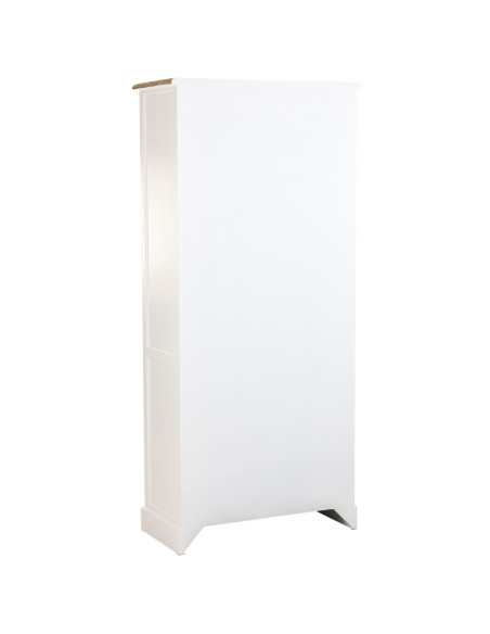 Vitrine blanche 2 portes vitrées effet bois 81x40x180 cm Votin  - 5