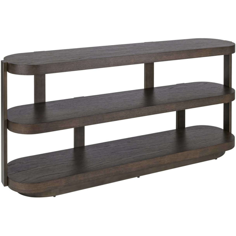 Console 3 niveaux bois brun et métal bronze 160x40x75 cm Ellington Richmond Interiors - 1