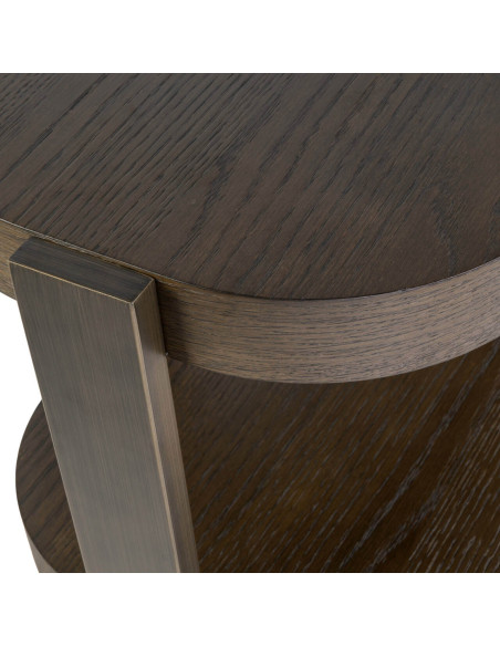 Console 3 niveaux bois brun et métal bronze 160x40x75 cm Ellington Richmond Interiors - 7