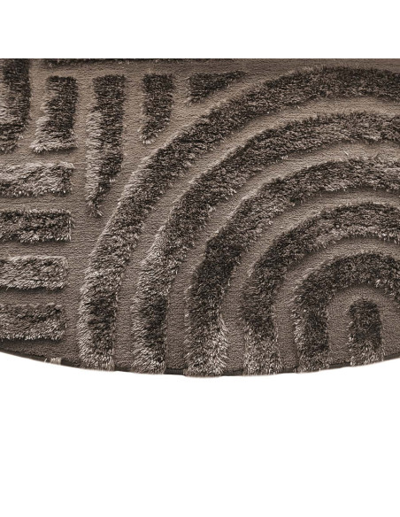 Tapis ovale marron chocolat à relief géométrique 200x350 cm Liff Richmond Interiors - 3