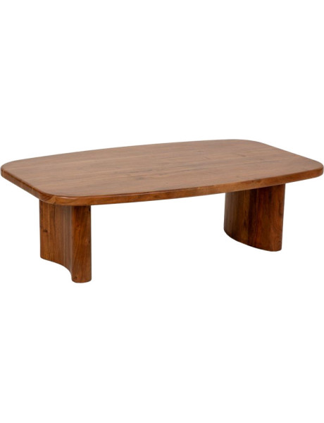 Table basse organique en acacia massif brun miel 130x80 cm Jipur  - 1