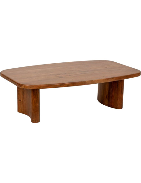 Table basse organique en acacia massif brun miel 130x80 cm Jipur  - 1