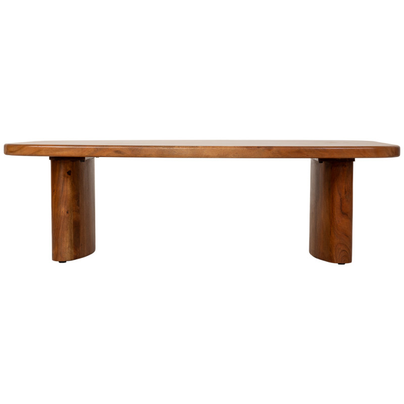 Table basse organique en acacia massif brun miel 130x80 cm Jipur  - 2