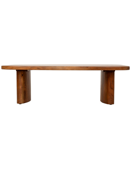Table basse organique en acacia massif brun miel 130x80 cm Jipur  - 2