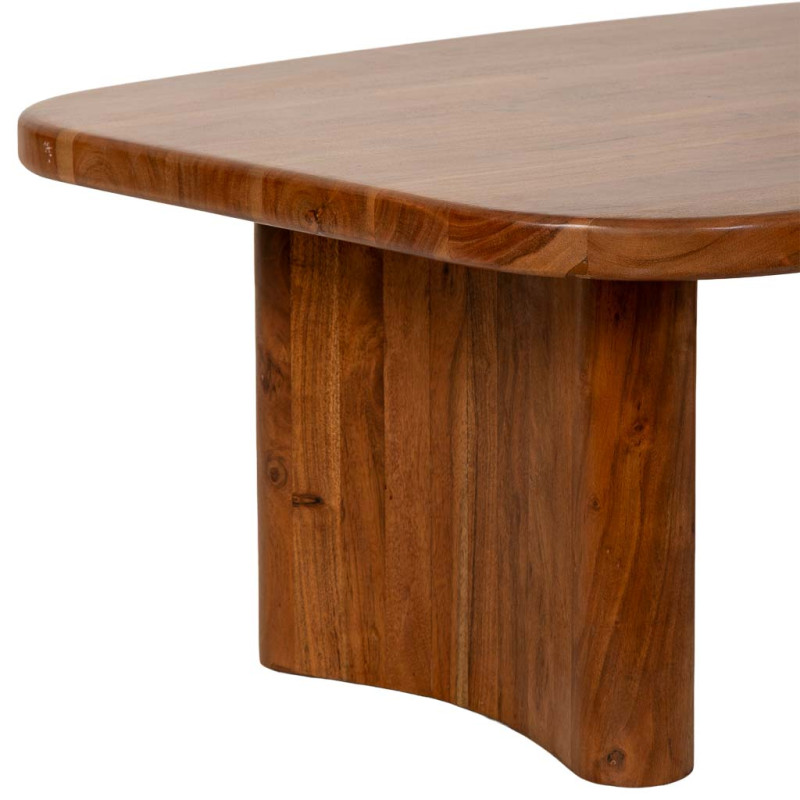 Table basse organique en acacia massif brun miel 130x80 cm Jipur  - 5