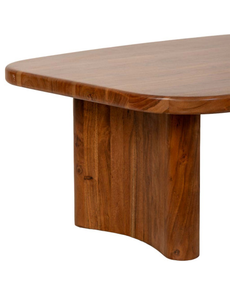 Table basse organique en acacia massif brun miel 130x80 cm Jipur  - 5