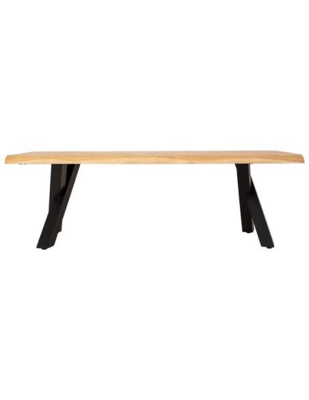 Table basse industrielle acacia massif doré et métal noir 140 cm Fameo  - 2
