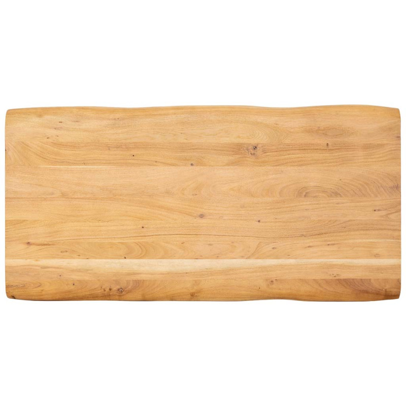 Table basse industrielle acacia massif doré et métal noir 140 cm Fameo  - 4