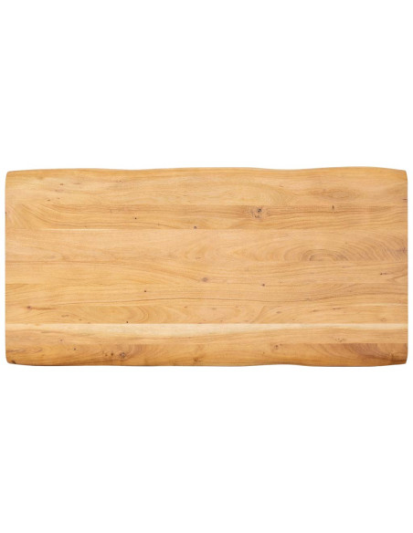 Table basse industrielle acacia massif doré et métal noir 140 cm Fameo  - 4