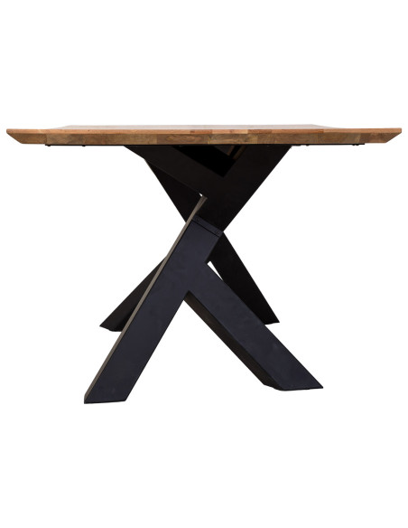 Table à manger industrielle bois naturel et métal noir 200 cm Fameo  - 3