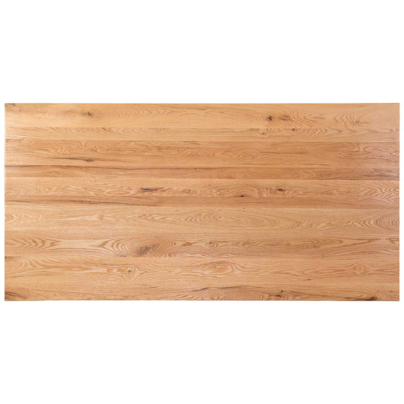Table à manger industrielle bois naturel et métal noir 200 cm Fameo  - 5