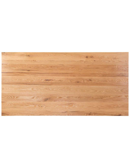 Table à manger industrielle bois naturel et métal noir 200 cm Fameo  - 5