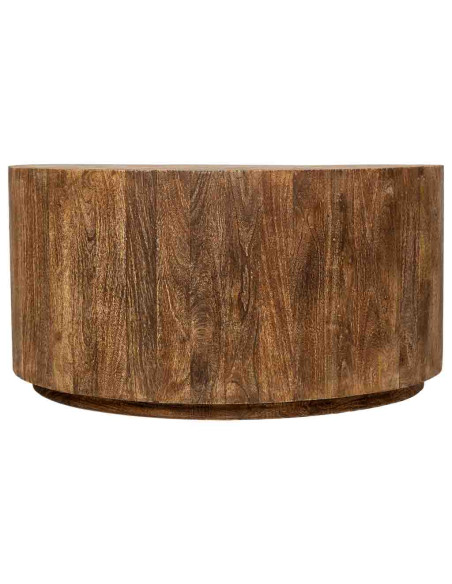 Table basse ronde en manguier massif brun 95 cm Benae  - 2