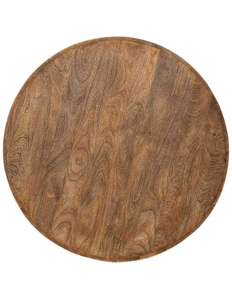 Table basse ronde en manguier massif brun 95 cm Benae  - 3