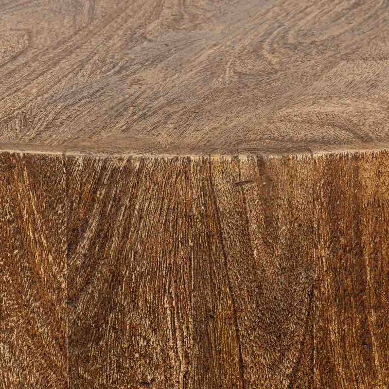 Table basse ronde en manguier massif brun 95 cm Benae  - 4