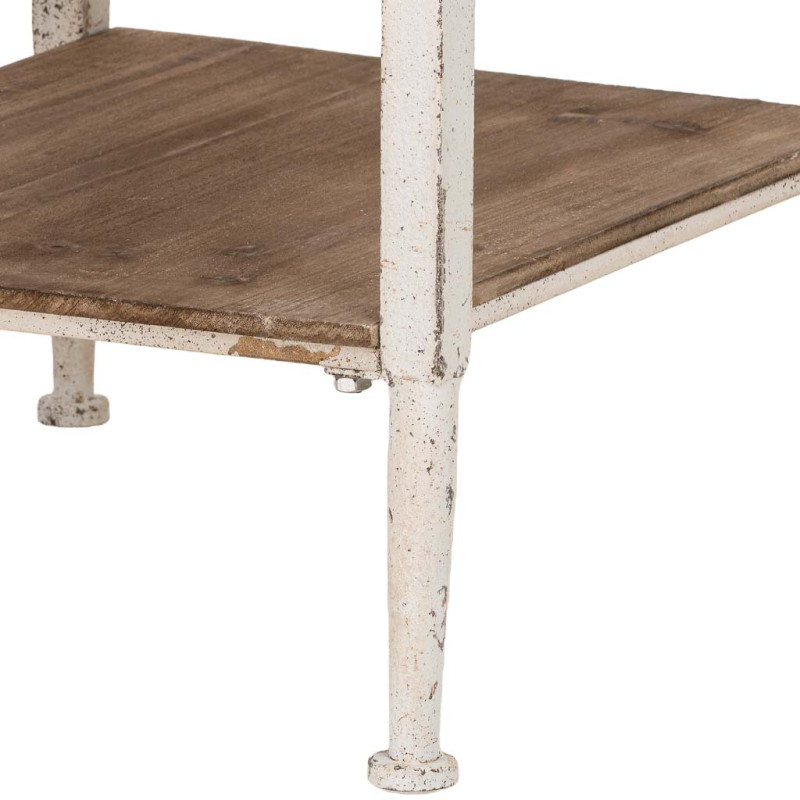 Bout de canapé carré bois brun et métal patiné 50x50x53 cm Palae  - 5