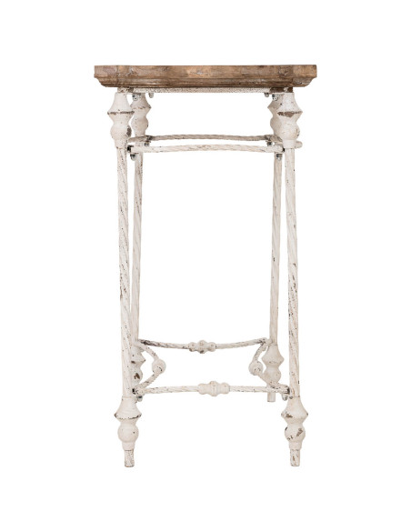 Table d'appoint haute bois brun et fer patiné 65x45x83 cm Mevaa  - 4