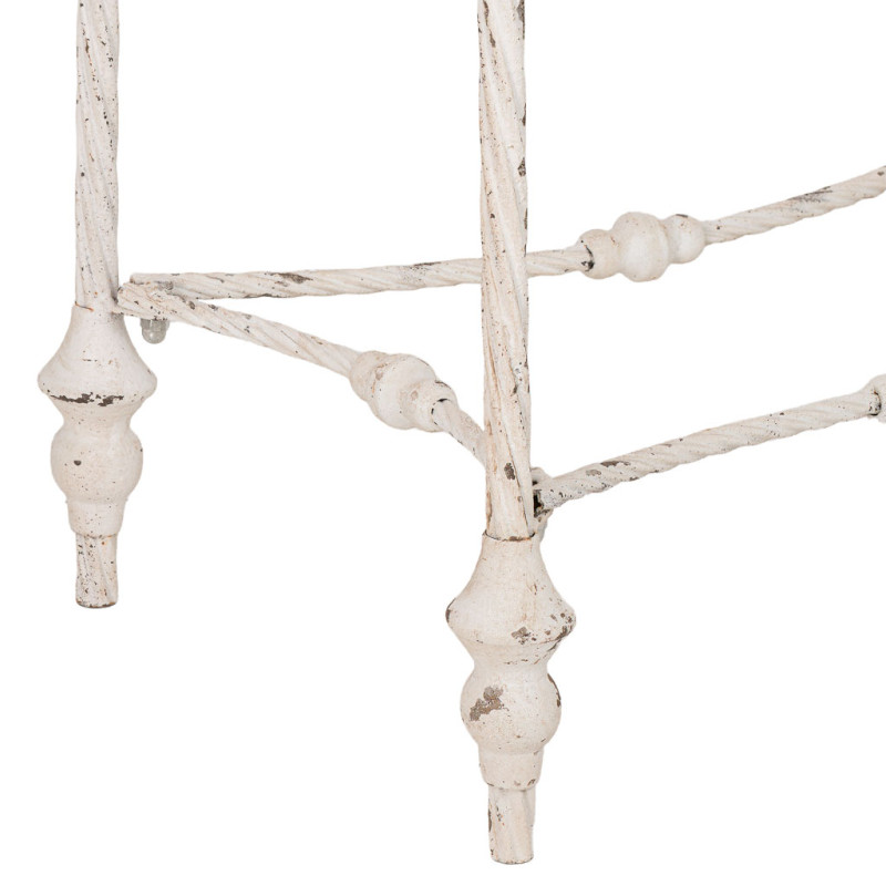 Table d'appoint haute bois brun et fer patiné 65x45x83 cm Mevaa  - 6