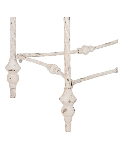 Table d'appoint haute bois brun et fer patiné 65x45x83 cm Mevaa  - 6