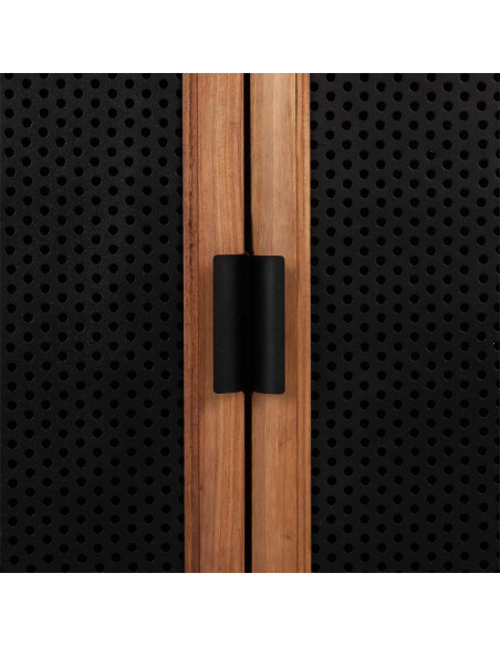 Meuble d'entrée industriel bois et métal noir 80x34x90 cm Tizoa  - 7