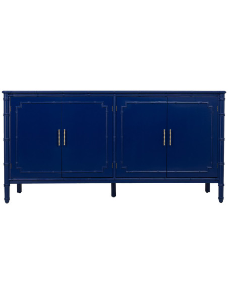 Buffet 4 portes bleu roi laqué Art déco 178,5 cm Vamau  - 2