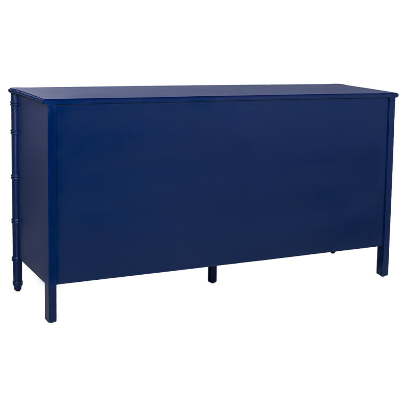 Buffet 4 portes bleu roi laqué Art déco 178,5 cm Vamau  - 4