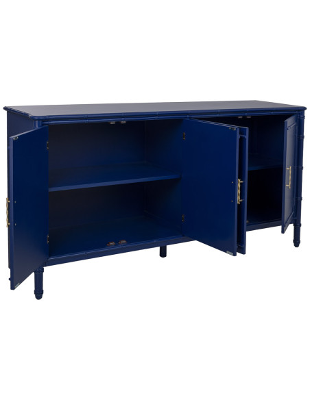 Buffet 4 portes bleu roi laqué Art déco 178,5 cm Vamau  - 3