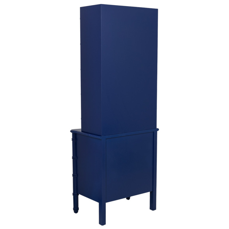 Bibliothèque étroite bleu roi en bois 2 portes 155 cm Vamau  - 4