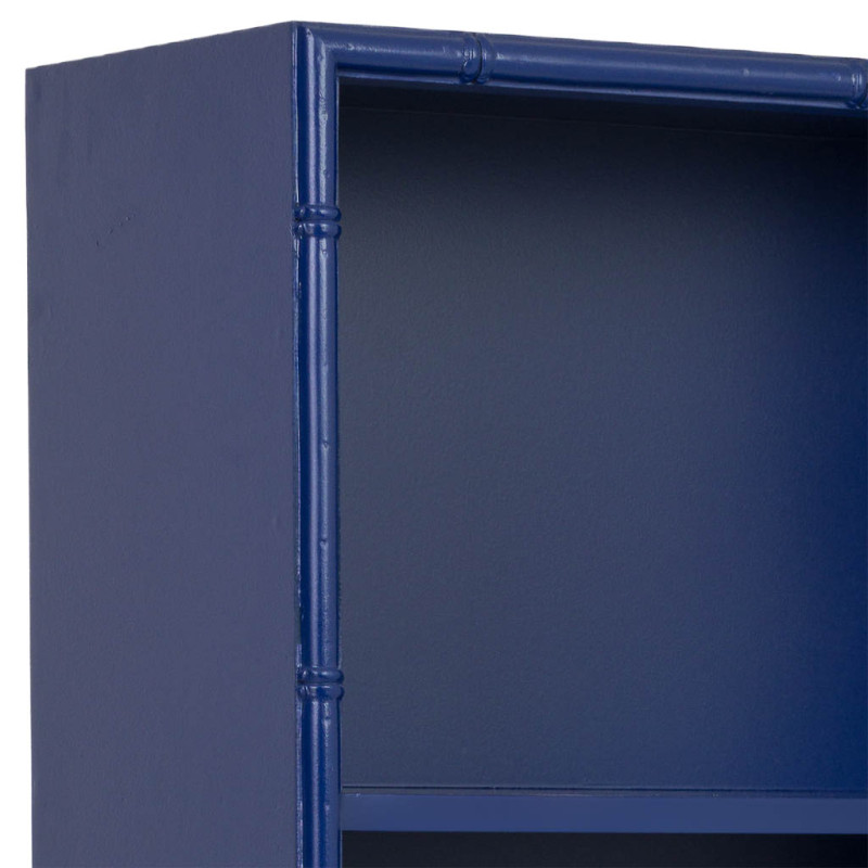 Bibliothèque étroite bleu roi en bois 2 portes 155 cm Vamau  - 7