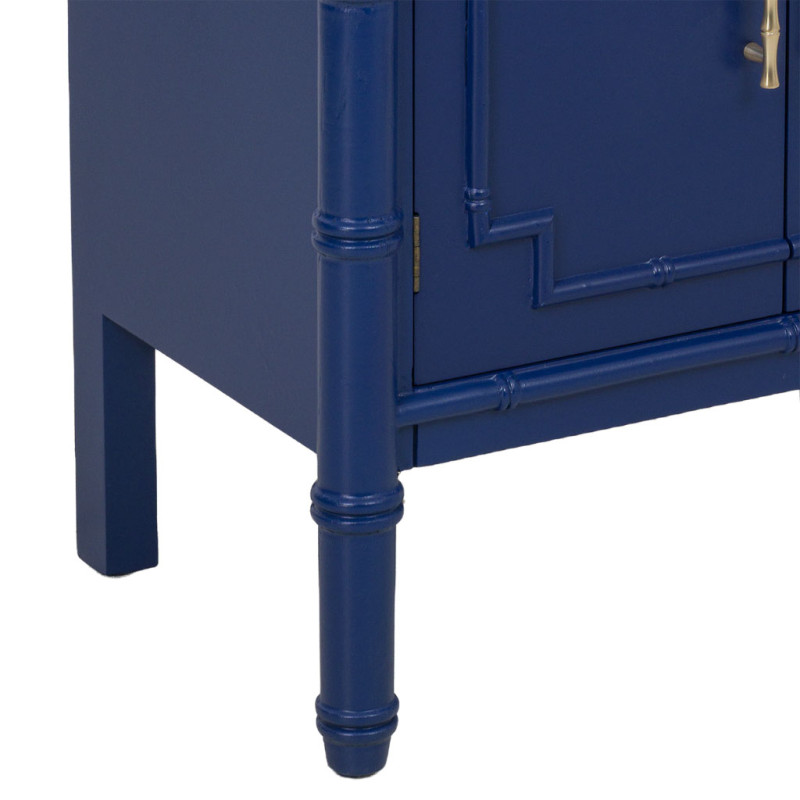Bibliothèque étroite bleu roi en bois 2 portes 155 cm Vamau  - 8
