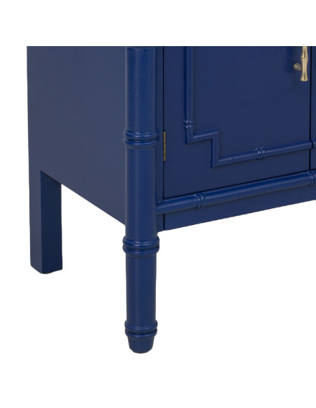 Bibliothèque étroite bleu roi en bois 2 portes 155 cm Vamau  - 8